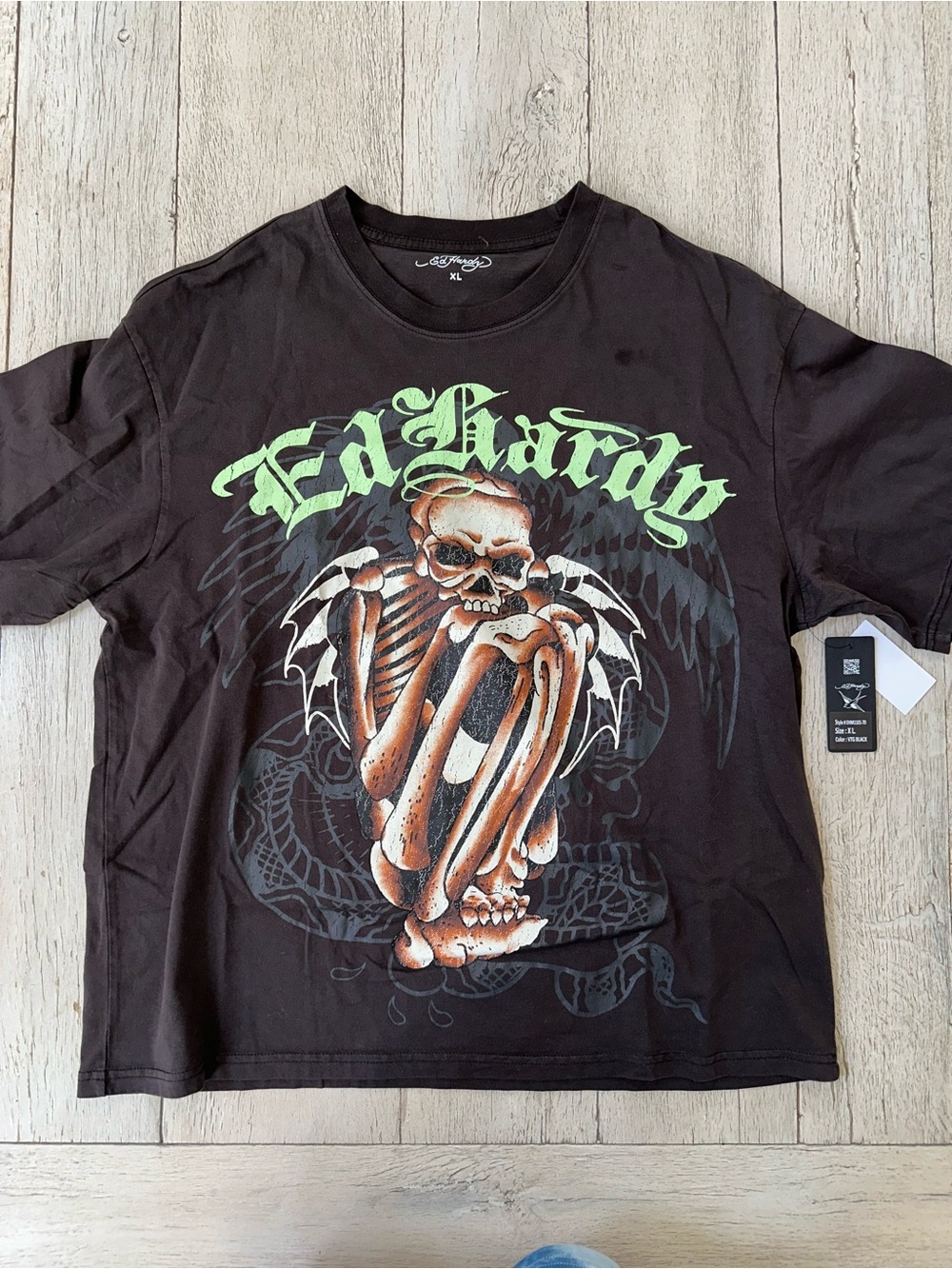 Ed Hardy Winged Skeleton Graphic T-Shirt